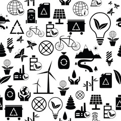 Obraz premium ecology seamless pattern background icon.