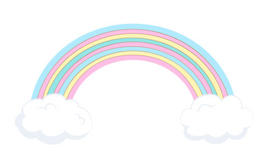 Vector rainbow with clouds. Illustraion for children