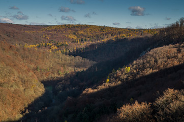 Colored autumn hills in Czechia