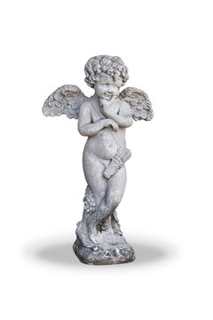 Cupids statue,isolated on white background with clipping path.