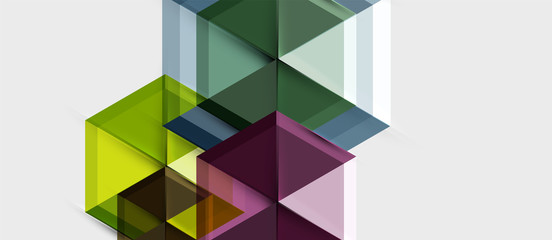 Fototapeta premium Bright color hexagon geometrical composition background, business presentation template