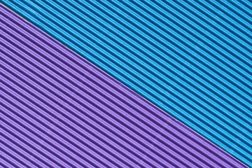 Abstract textured background created with striped details of blue and purple corrugated cardboard
