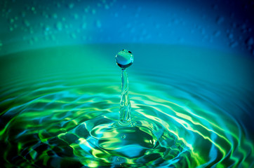 Colorful detail of water drop