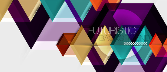 Geometric triangle and hexagon abstract background, vector illustration