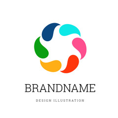 Round logo sample design vector illustration on white