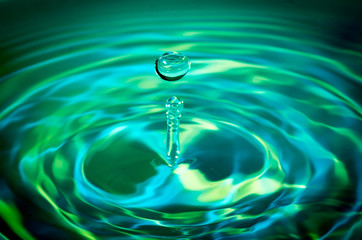Colorful detail of water drop