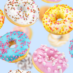 Donuts seamless texture or pattern