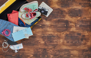 Preparing summer suitcase