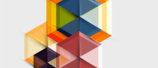 Geometric triangle and hexagon abstract background, vector illustration