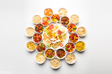 Snack pellets are non-expanded products made with raw materials like cereals, potatoes or vegetable powders, later processed using frying, hot air baking. multicoloured / shaped ready-to-eat snacks