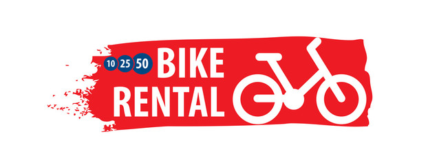 Logo for Bicycle rental. Vector illustration on white background
