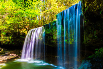 Nabegatai, waterfall in forest, Kumamoto Japan