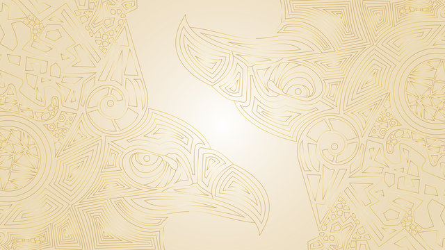 White background with ethnic pattern and eagle