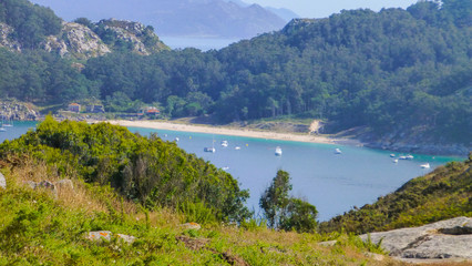 Naklejka na ściany i meble Cies Islands. Natural paradise in Galicia.Spain