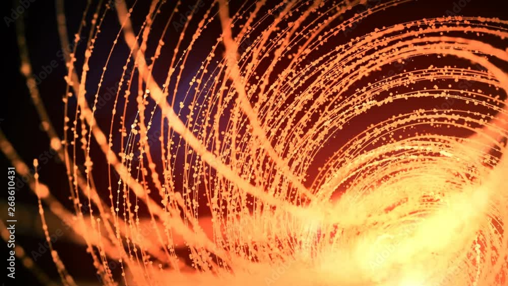Aufkleber abstract spiral growing particles. amazing motion graphics background showing golden colored glowing