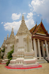 Fototapeta premium Wat Maha Phruttharam is ancient temples built since the Ayutthaya period at Khwaeng Maha Phruttharam, Khet Bang Rak, Bangkok Thailand on May 10,2019.