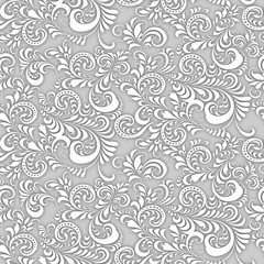 grayscale seamless texture stylized floral ornament curl spiral