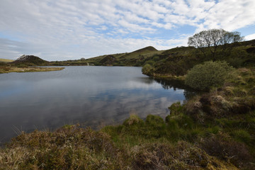 Fototapeta na wymiar Quarry Pool at the abandoned Glynn Valley China Clay Works on Bodmin Moor