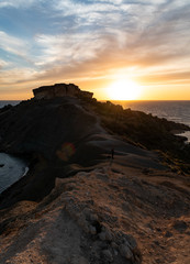 Watching the sun setting whilst hiking