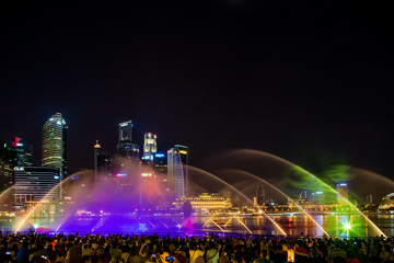 Spectra Light and Water Show Marina Bay Sand Casino Hotel Downtown Singapore