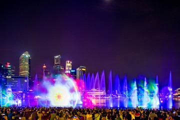 Spectra Light and Water Show Marina Bay Sand Casino Hotel Downtown Singapore