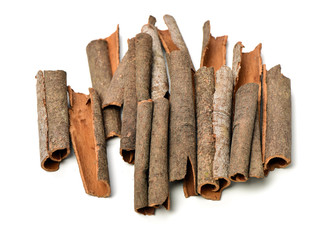 Cinnamon on a white background