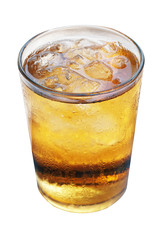 A glass of ice tea isolated on white background. This image stacked with clipping path for advertising. ideas concept.
