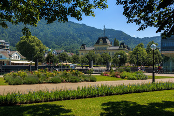 Der Hafen in Bregenz am Bodensee Österreich