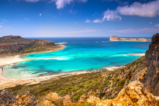 Beautiful scenery of Balos beach on Crete, Greece