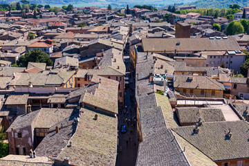 Orvieto, Italy. 04-19-2019. Aeriel view of rooftop at Orvieto. Terni. Italy