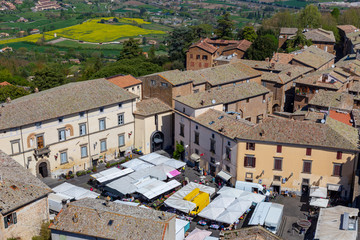 Orvieto, Italy. 04-19-2019. Aeriel view of rooftop at Orvieto. Terni. Italy