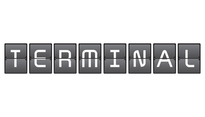 terminal message in signboard, illustration