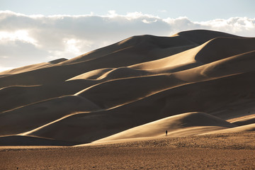 Beautiful sand dunes in the desert