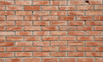 Bricks background and textures on the wall. Poor brick cracks. Slits Damage. Scratches.
