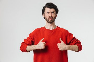 Handsome young bearded brunette man