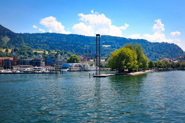 Hafeneinfahrt in Bregenz am Bodensee Österreich