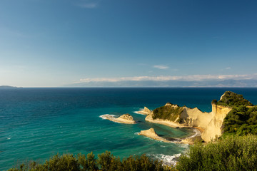 Scenic view of Cape Drastis cliffs, Corfu, Greece