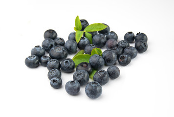 Owoce borówki z liśćmi blueberry