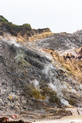 sulfur fumes in the phlegraean fields near Naples