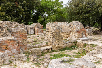 Fototapeta na wymiar Etruscan ruins of the city of Cuma