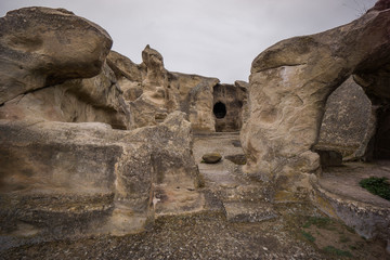 uplistsikhe stone archs of cave house entrance