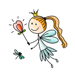 Cute little fairy, sketch for your design