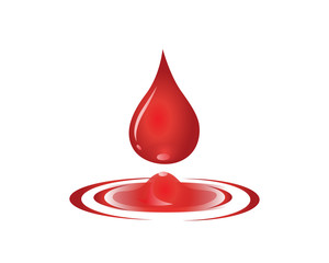 Modern Blood Donor Ripple Effect Drop Logo In Isolated White Background