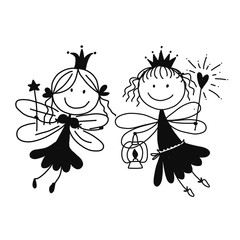 Cute little fairies, sketch for your design