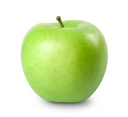 Green apples isolated on white.  Full depth of field