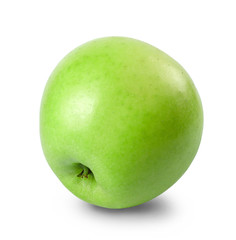 Green apples isolated on white.  Full depth of field