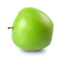Green apples isolated on white.  Full depth of field