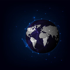 World map global network connection,  background technology futuristic plexus , vector illustration