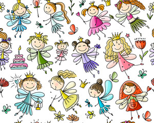 Cute little fairies collection, sketch for your design