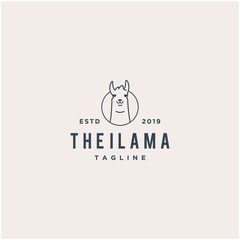 lama head vector logo design © bagus